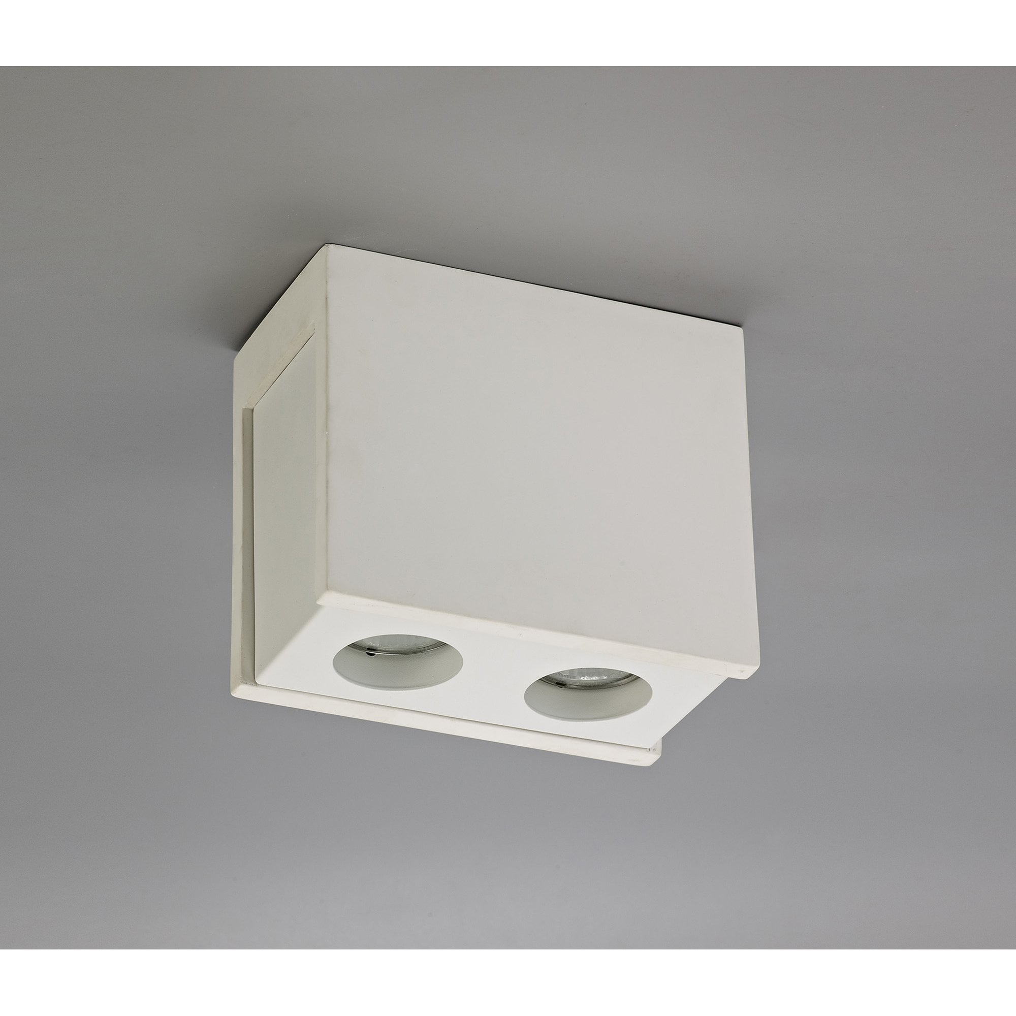 NLK01119 Inigo 2 Light Ceiling White Paintable Gypsum With Matt White Cover