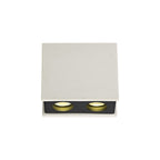 NLK01129 Inigo 2 Light Ceiling White Paintable Gypsum With Matt Black Cover