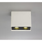 NLK01129 Inigo 2 Light Ceiling White Paintable Gypsum With Matt Black Cover
