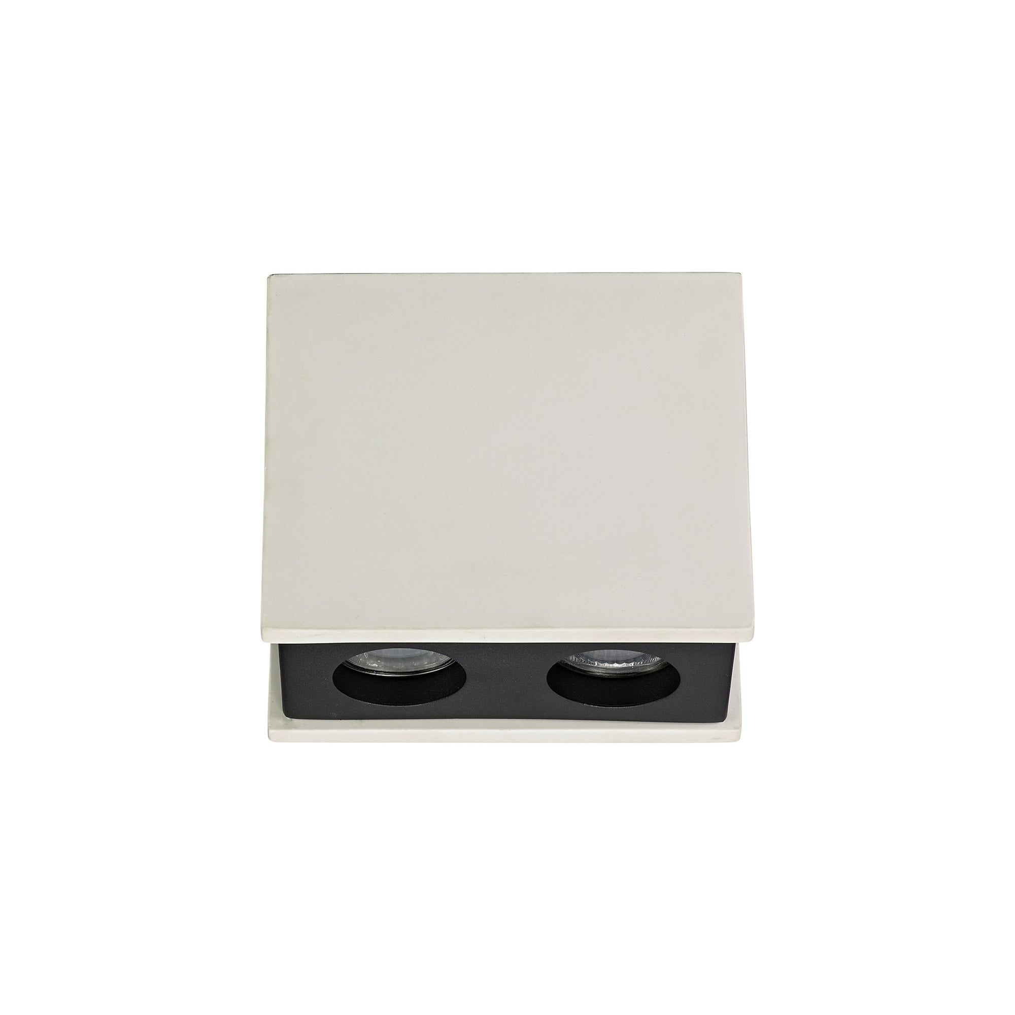 NLK01129 Inigo 2 Light Ceiling White Paintable Gypsum With Matt Black Cover