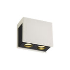 NLK01129 Inigo 2 Light Ceiling White Paintable Gypsum With Matt Black Cover