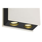 NLK01129 Inigo 2 Light Ceiling White Paintable Gypsum With Matt Black Cover