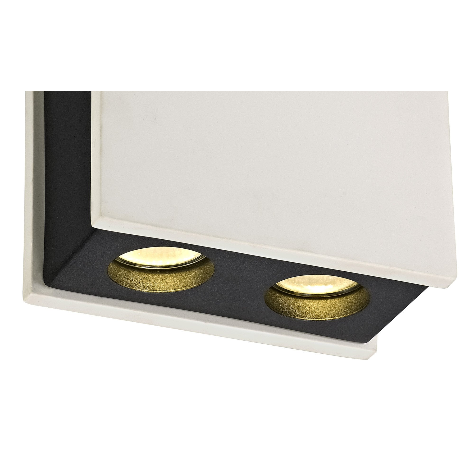NLK01129 Inigo 2 Light Ceiling White Paintable Gypsum With Matt Black Cover