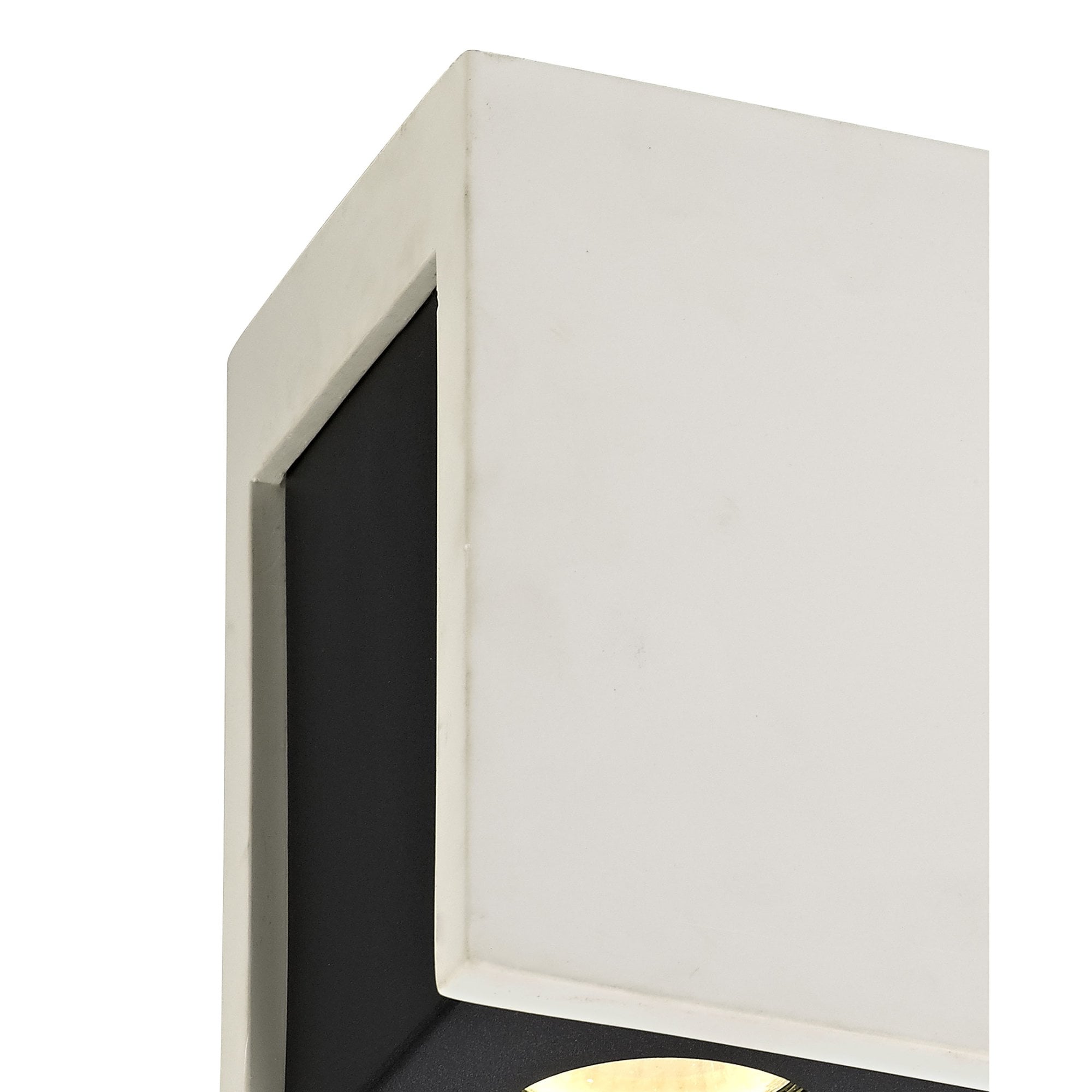 NLK01129 Inigo 2 Light Ceiling White Paintable Gypsum With Matt Black Cover