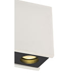 NLK01129 Inigo 2 Light Ceiling White Paintable Gypsum With Matt Black Cover