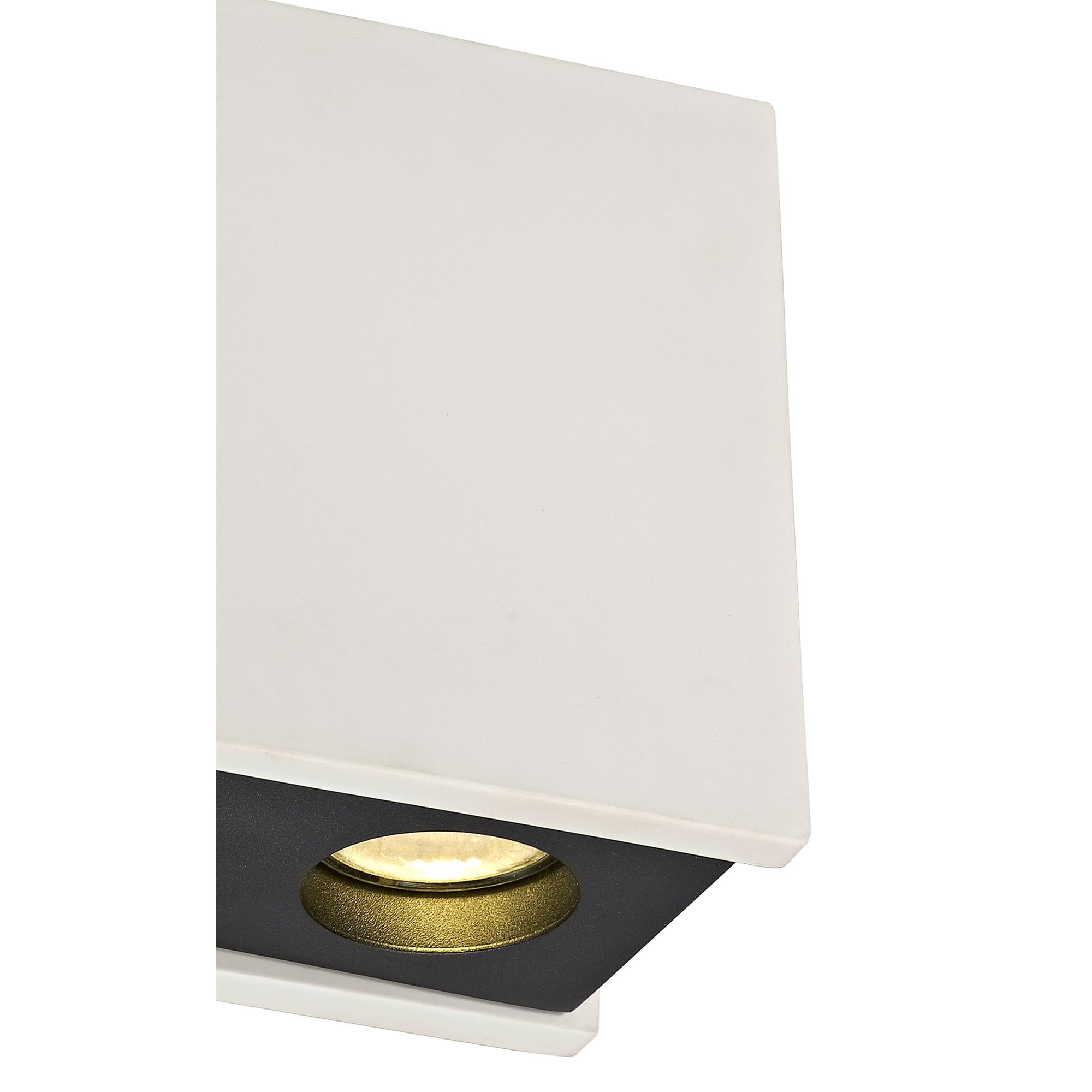 NLK01129 Inigo 2 Light Ceiling White Paintable Gypsum With Matt Black Cover