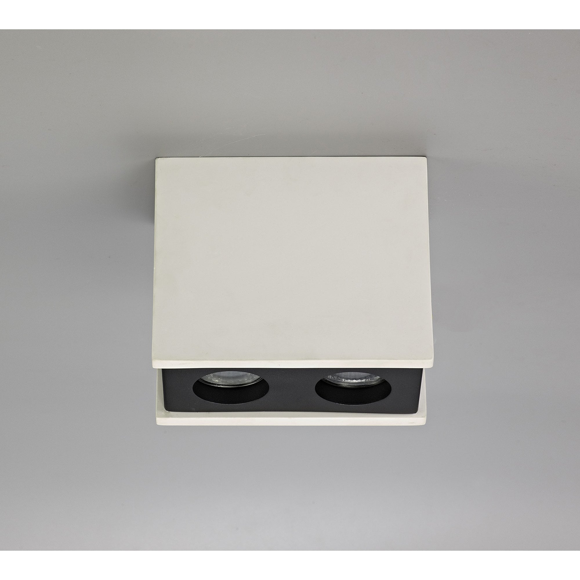 NLK01129 Inigo 2 Light Ceiling White Paintable Gypsum With Matt Black Cover