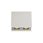 NLK01139 Inigo 2 Light Ceiling White Paintable Gypsum With Polished Chrome Cover