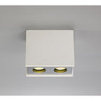 NLK01139 Inigo 2 Light Ceiling White Paintable Gypsum With Polished Chrome Cover