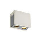 NLK01139 Inigo 2 Light Ceiling White Paintable Gypsum With Polished Chrome Cover