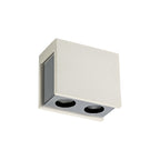 NLK01139 Inigo 2 Light Ceiling White Paintable Gypsum With Polished Chrome Cover