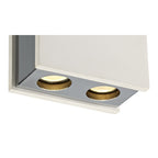 NLK01139 Inigo 2 Light Ceiling White Paintable Gypsum With Polished Chrome Cover