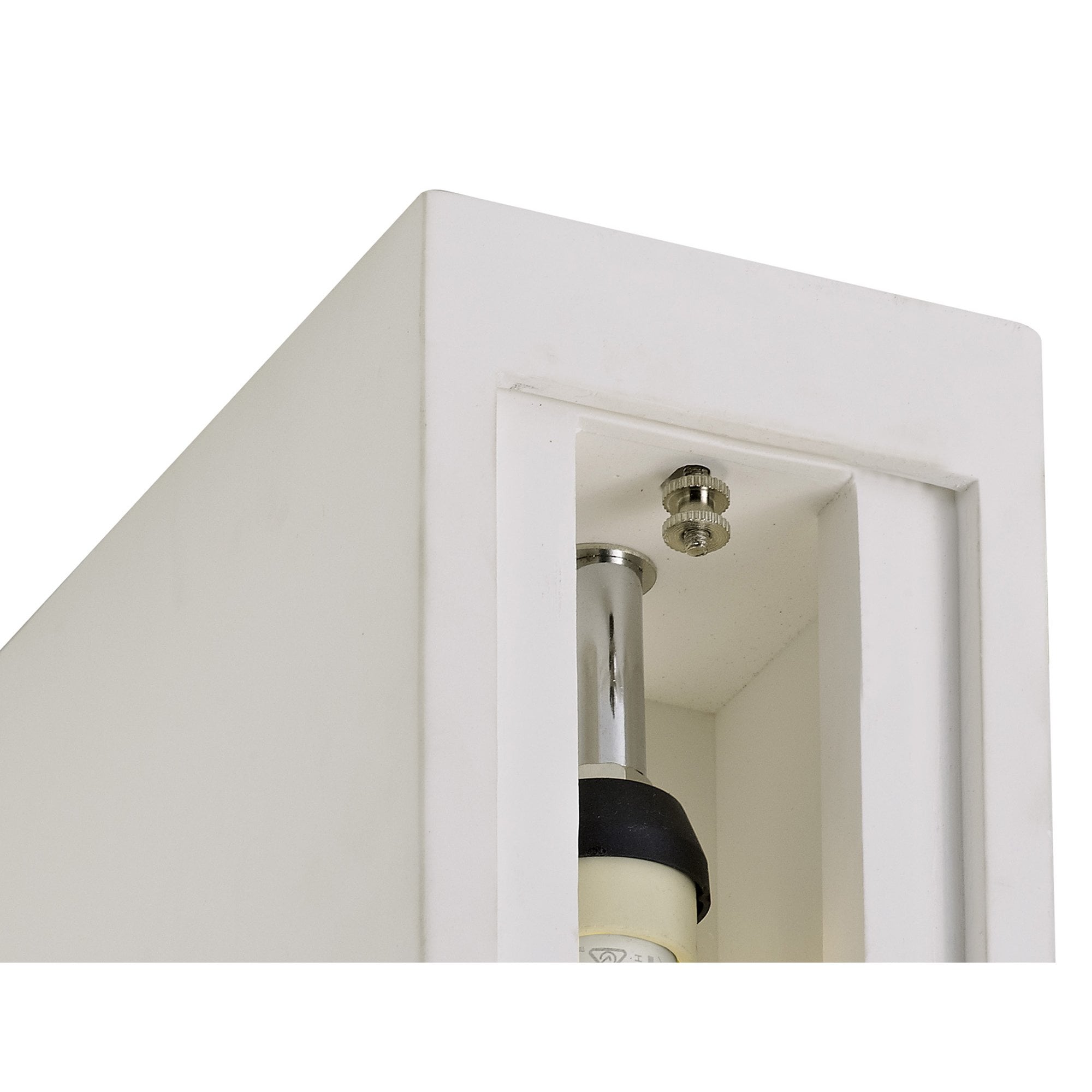 NLK01139 Inigo 2 Light Ceiling White Paintable Gypsum With Polished Chrome Cover