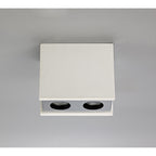 NLK01139 Inigo 2 Light Ceiling White Paintable Gypsum With Polished Chrome Cover
