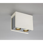 NLK01139 Inigo 2 Light Ceiling White Paintable Gypsum With Polished Chrome Cover