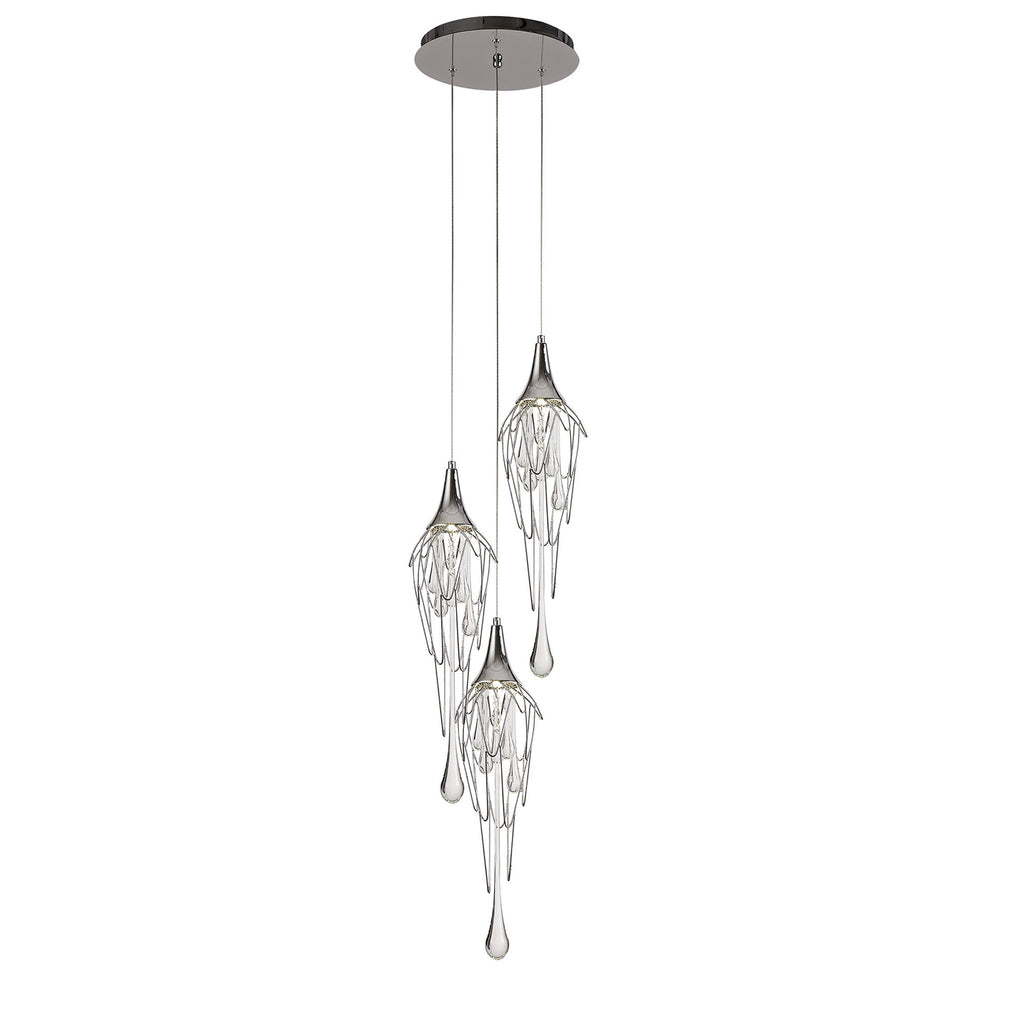 NL78569 Istan Pendant Round 3 Light Polished Chrome