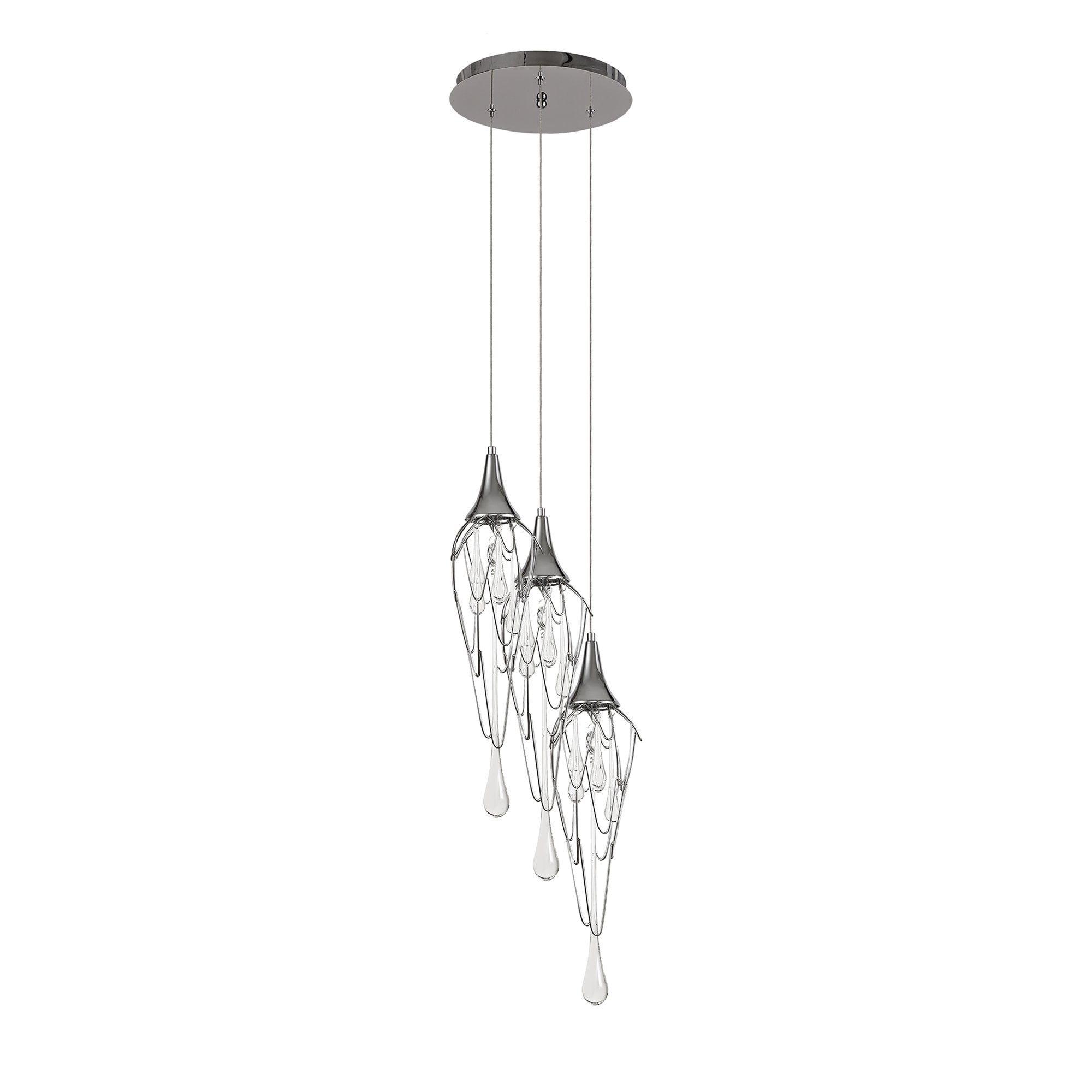 NL78569 Istan Pendant Round 3 Light Polished Chrome
