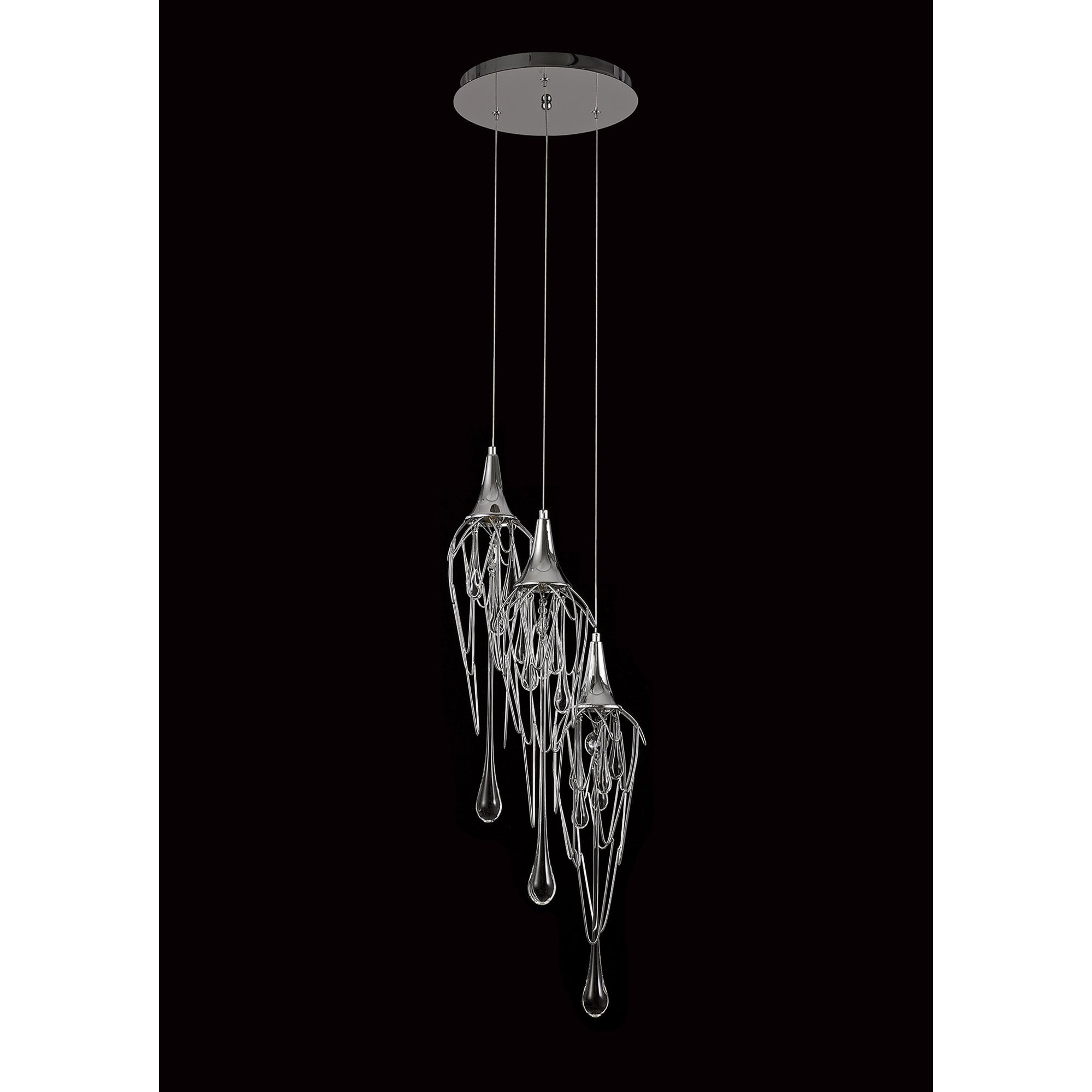 NL78569 Istan Pendant Round 3 Light Polished Chrome