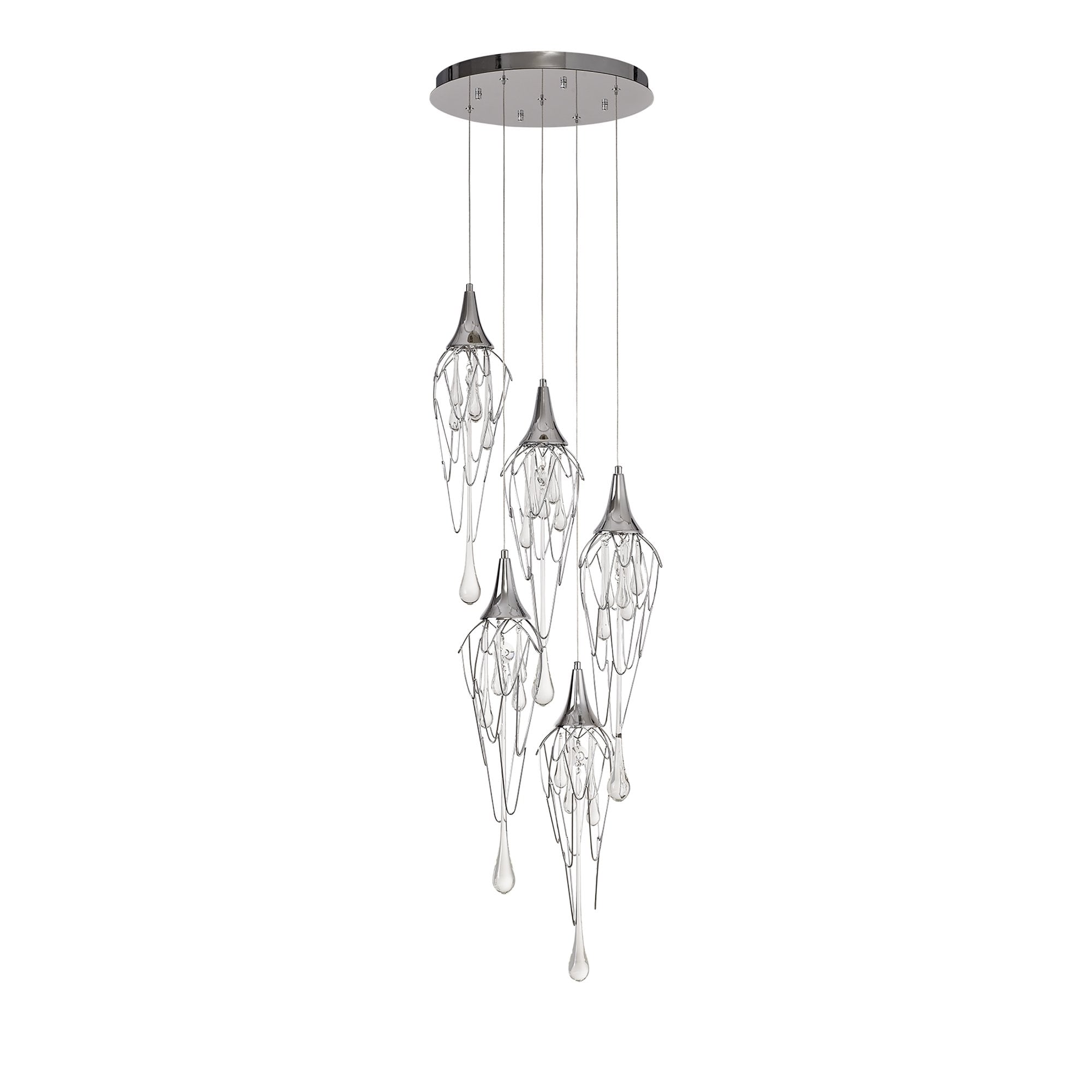 NL78579 Istan Pendant Round 5 Light Polished Chrome