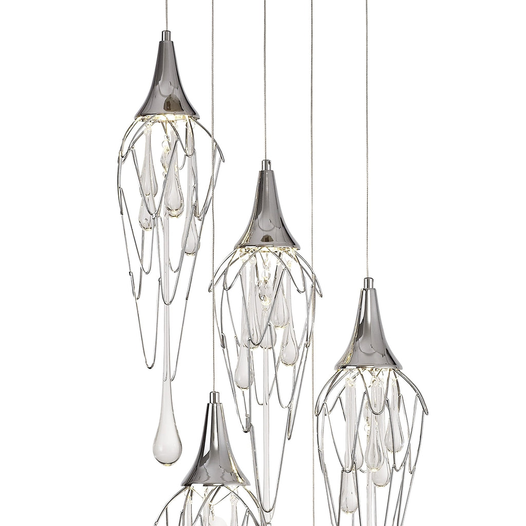 NL78579 Istan Pendant Round 5 Light Polished Chrome