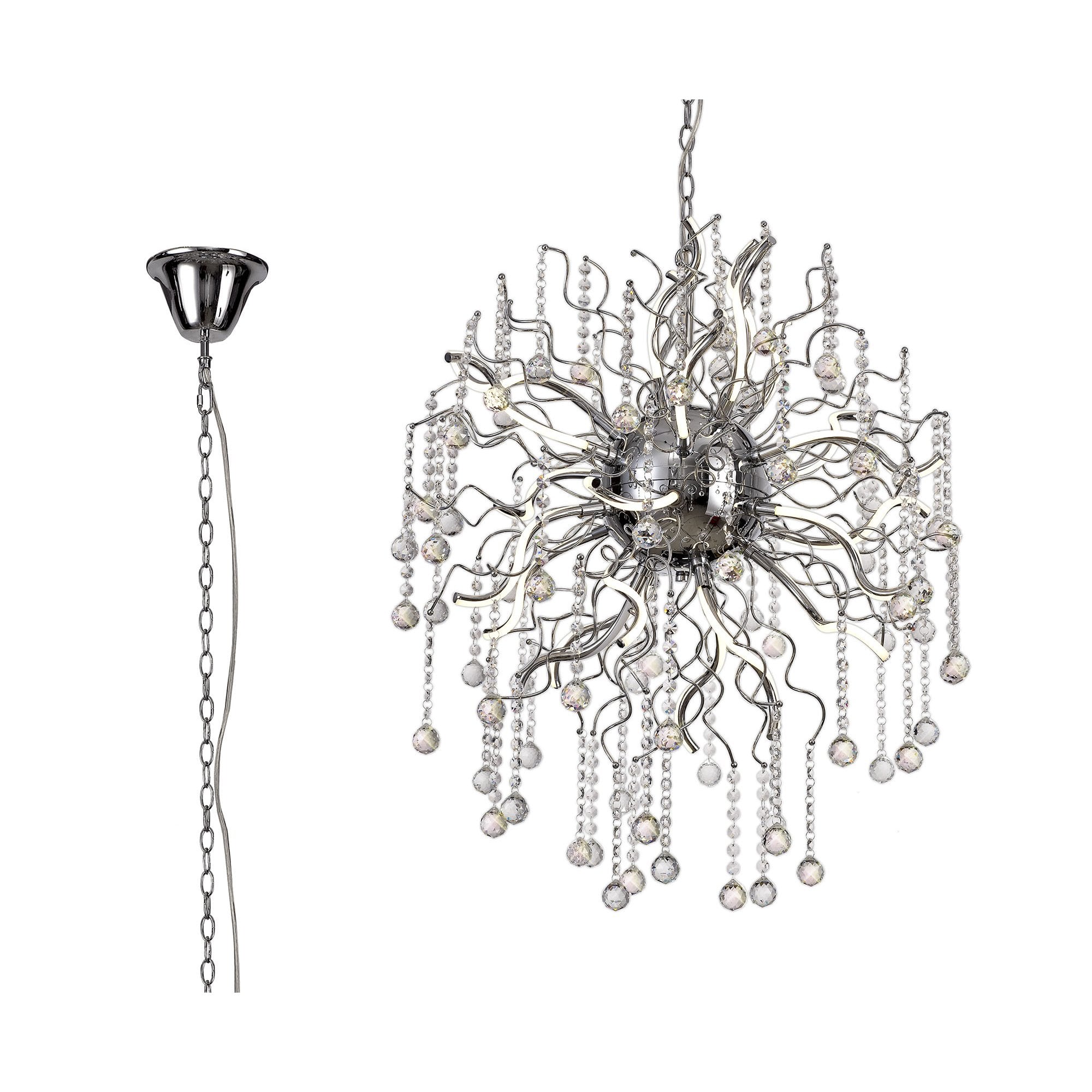 NL81289 Jaxal Dimmable Pendant 24 Light LED Polished Chrome