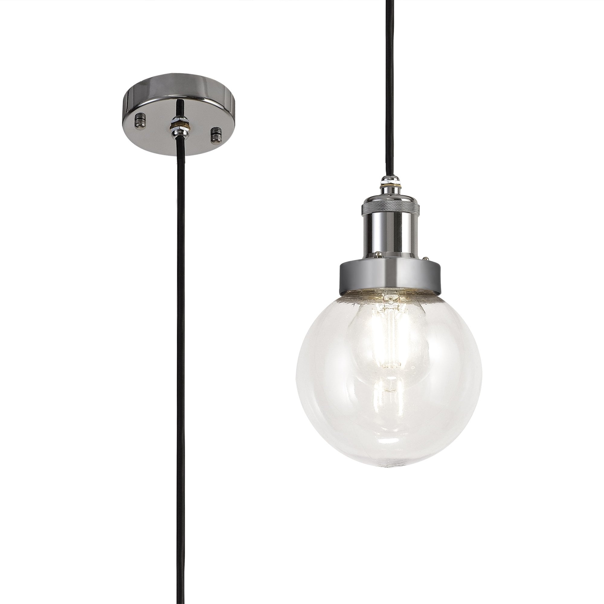 Julia Outdoor Pendant 1 Light Titanium Silver/Polished Chrome