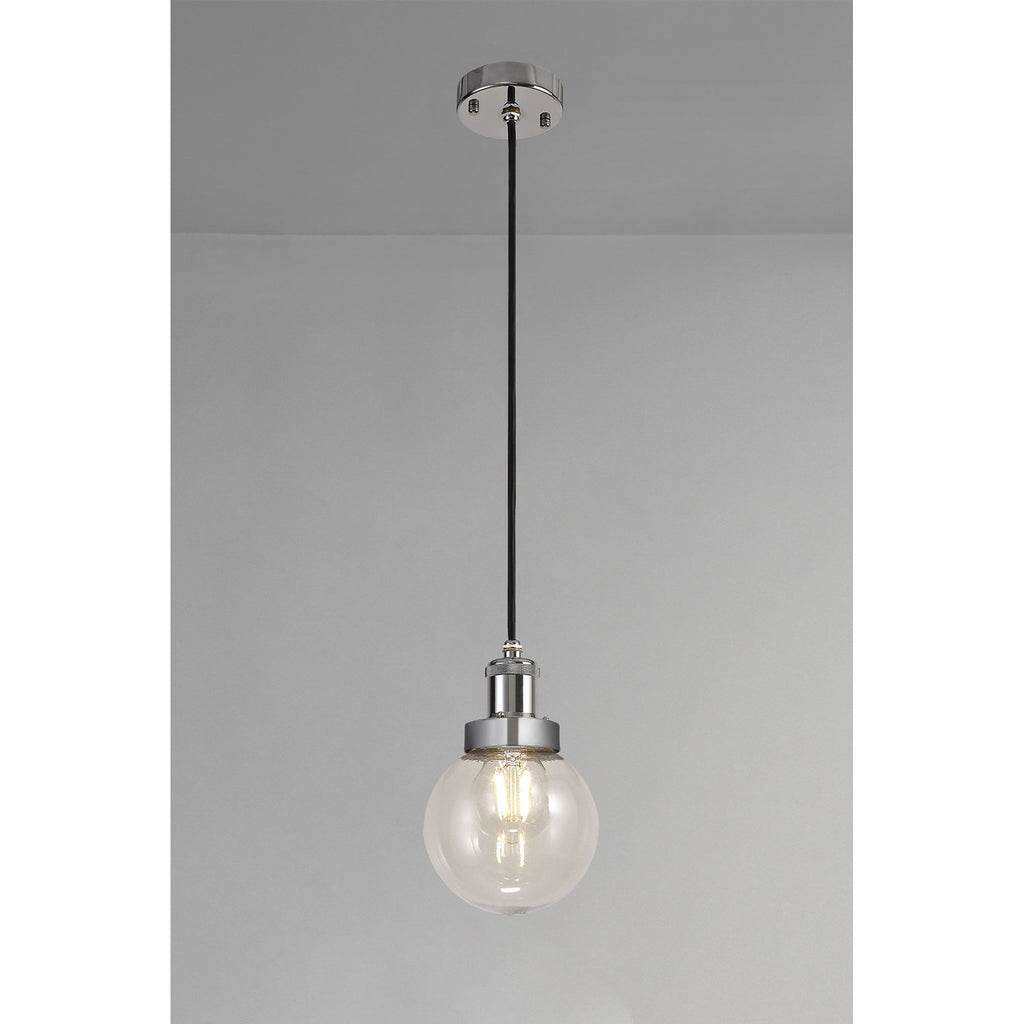NL78539 Julia Outdoor Pendant 1 Light Titanium Silver/Polished Chrome