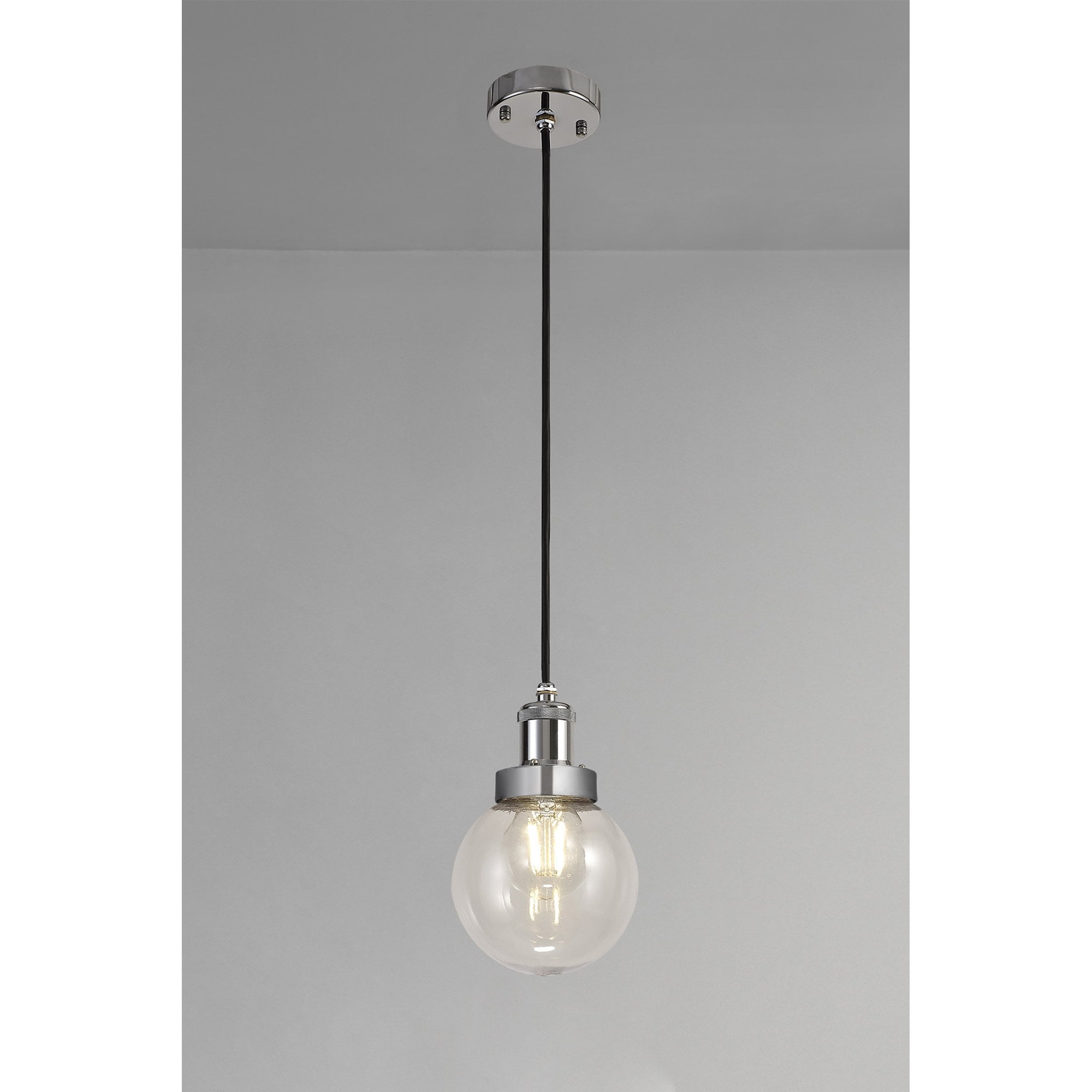 Julia Outdoor Pendant 1 Light Titanium Silver/Polished Chrome