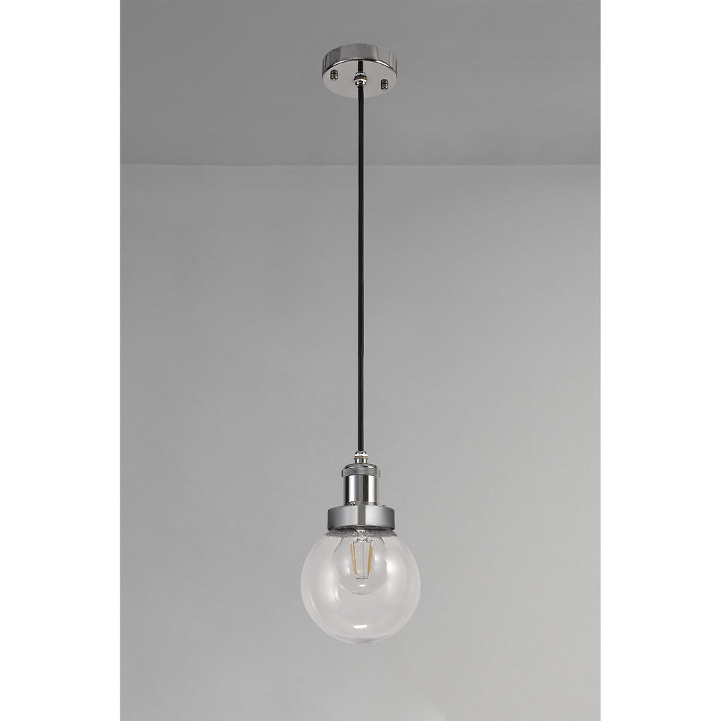 NL78539 Julia Outdoor Pendant 1 Light Titanium Silver/Polished Chrome