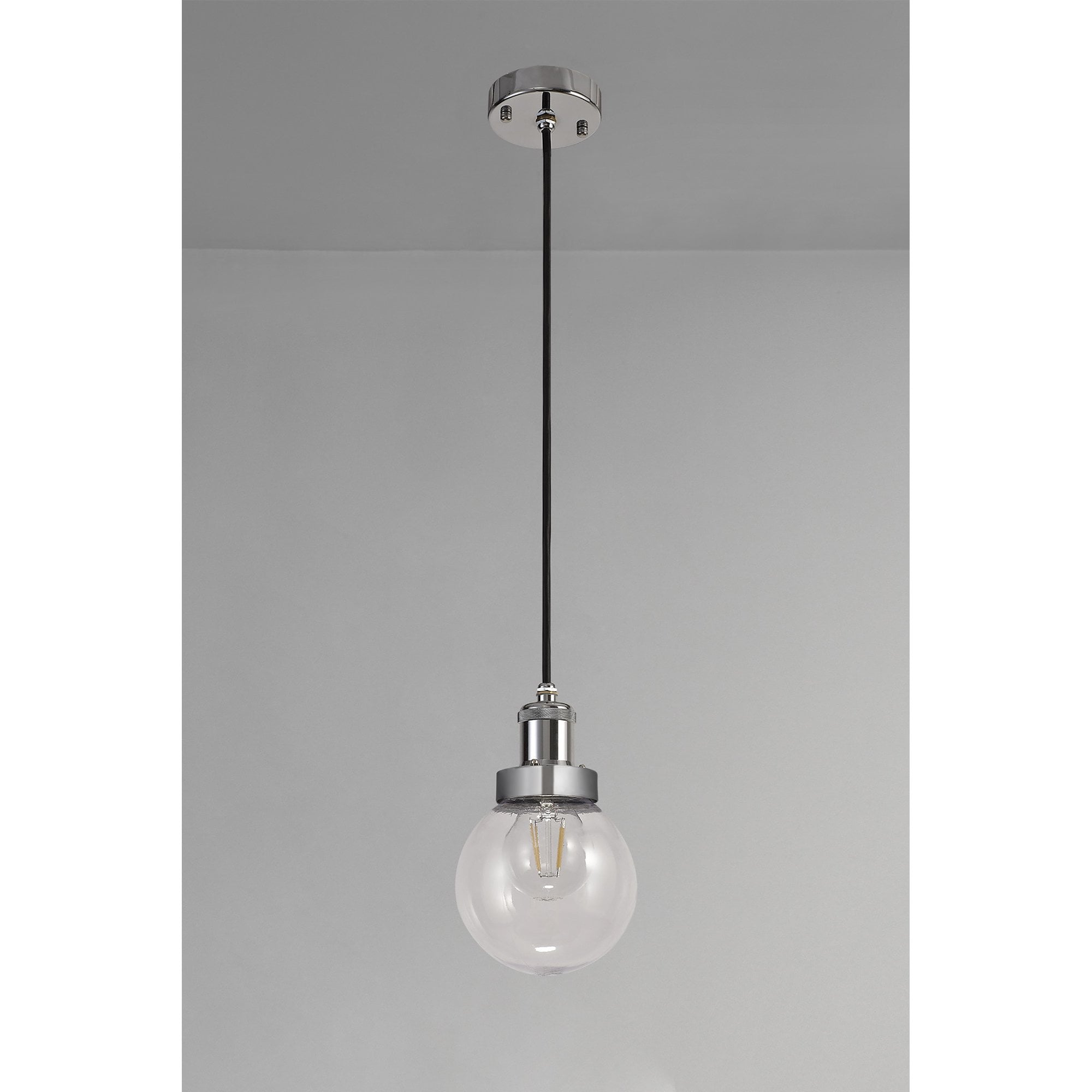 Julia Outdoor Pendant 1 Light Titanium Silver/Polished Chrome