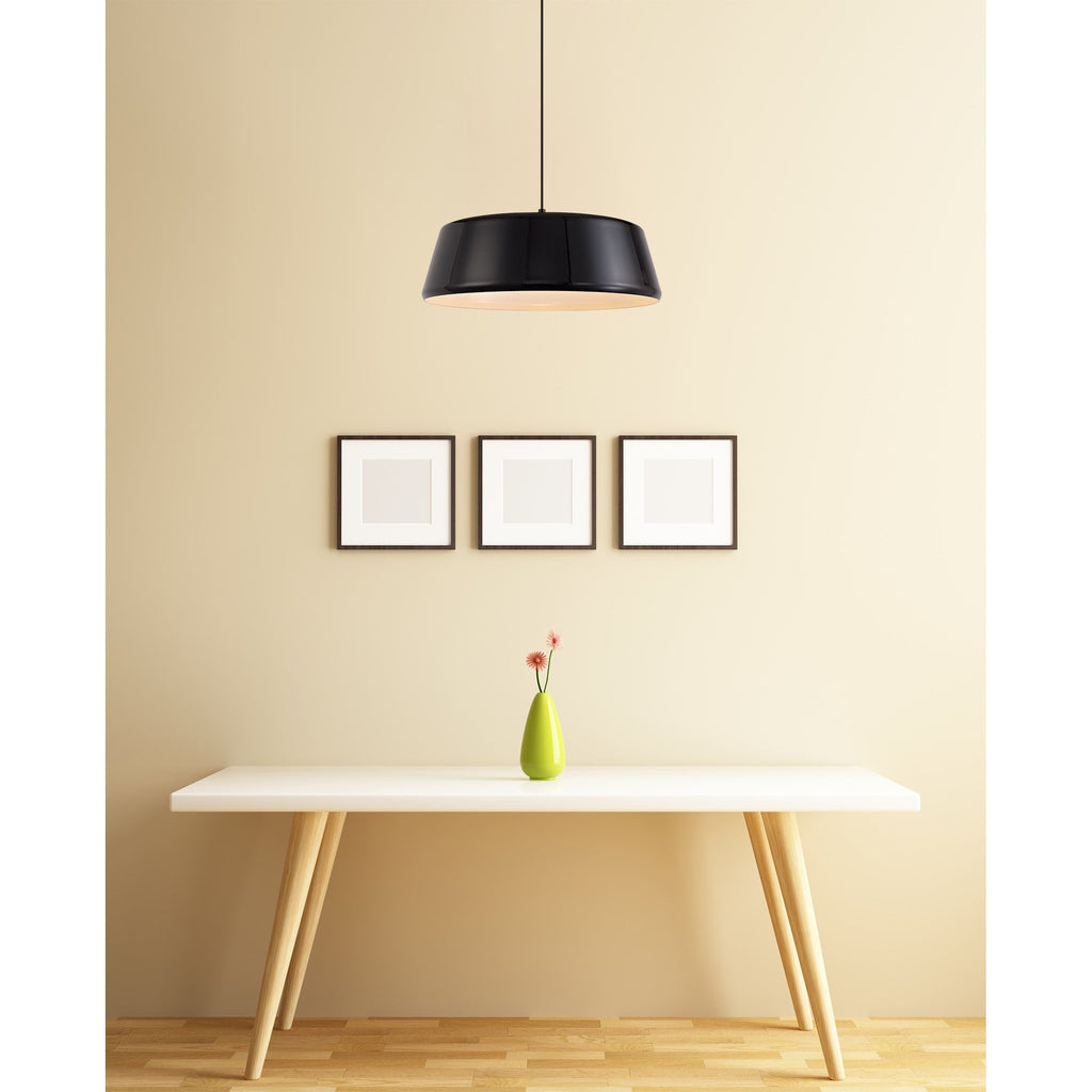 NL75979 Kedra Single Large Pendant 1 Light Adjustable Gloss Black/Gloss White