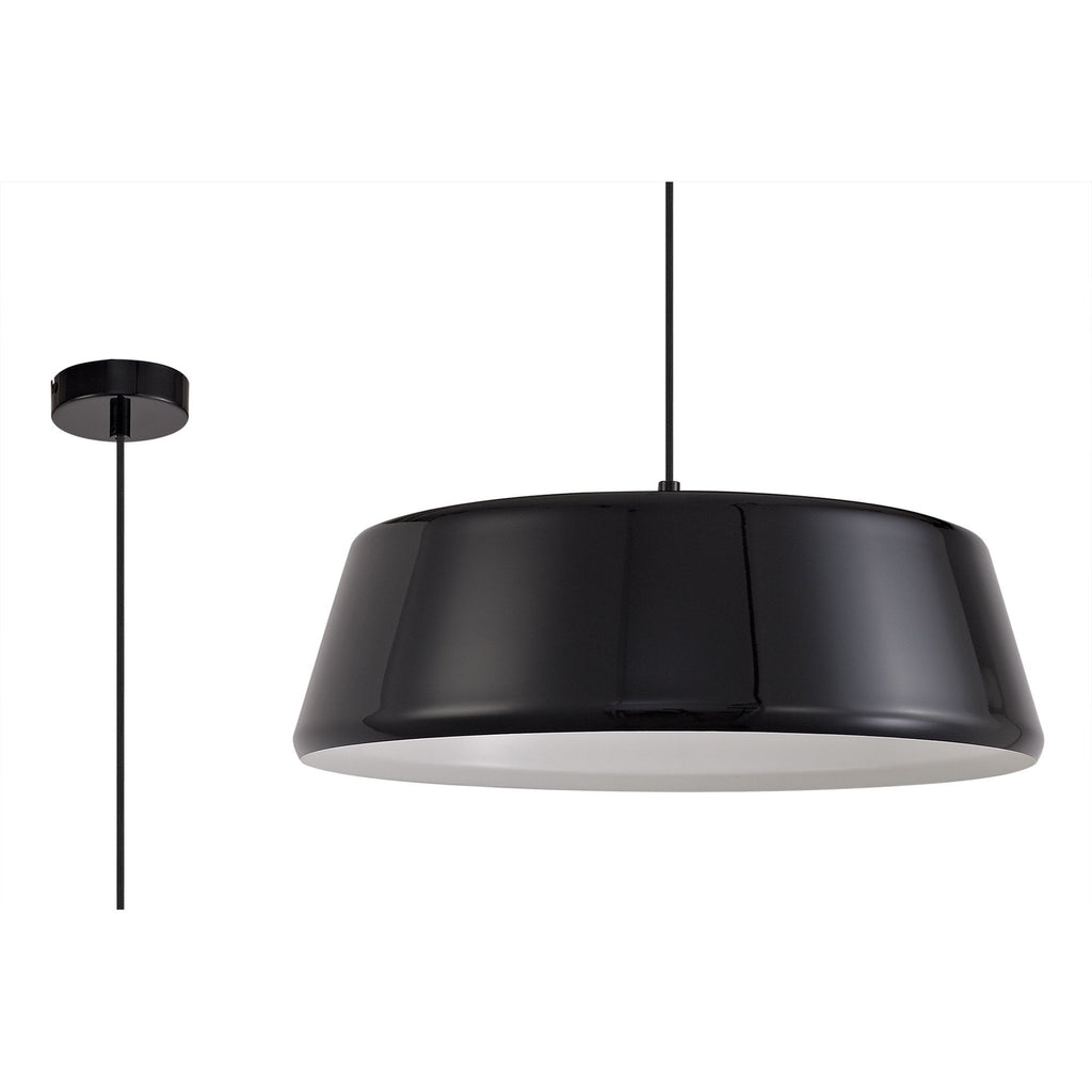 NL75979 Kedra Single Large Pendant 1 Light Adjustable Gloss Black/Gloss White