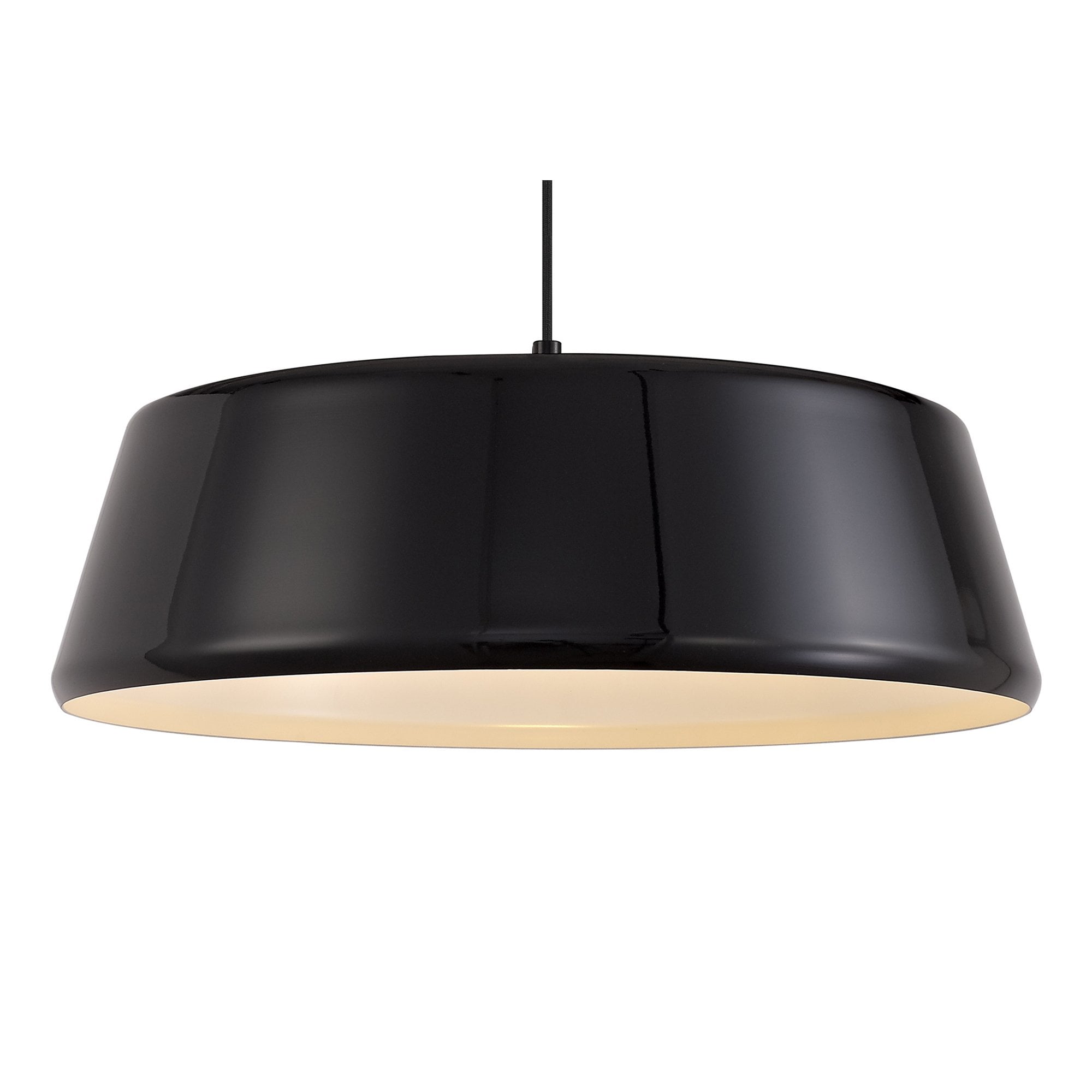 NL75979 Kedra Single Large Pendant 1 Light Adjustable Gloss Black/Gloss White