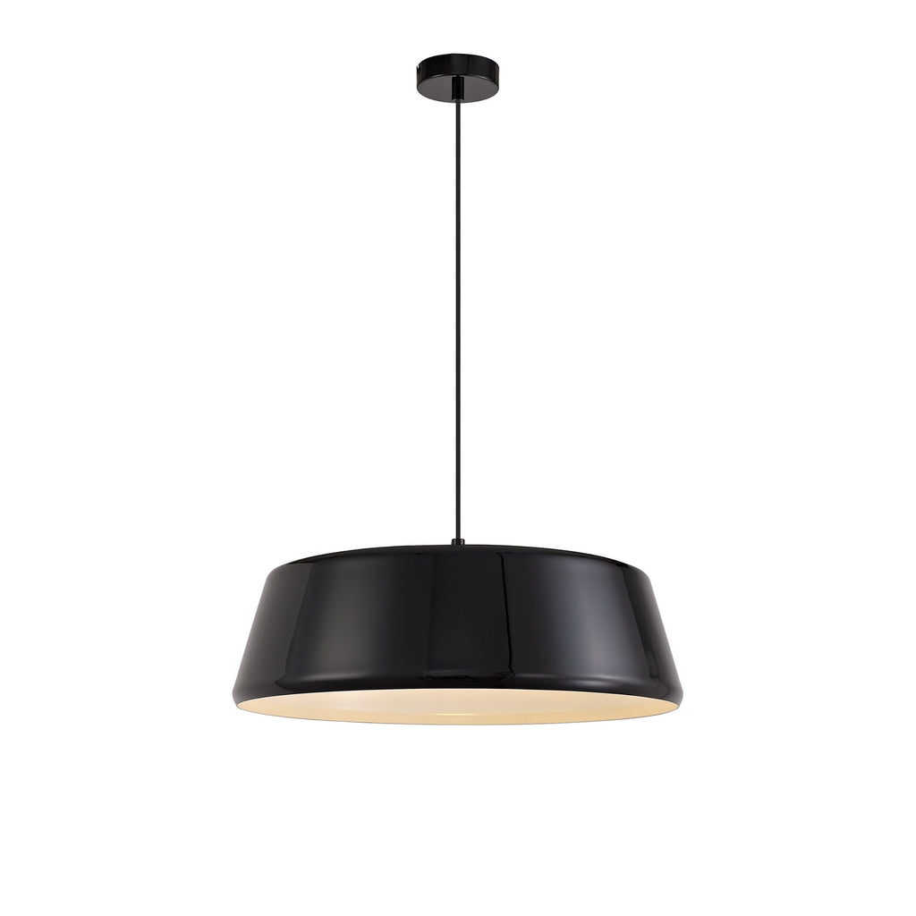 NL75979 Kedra Single Large Pendant 1 Light Adjustable Gloss Black/Gloss White
