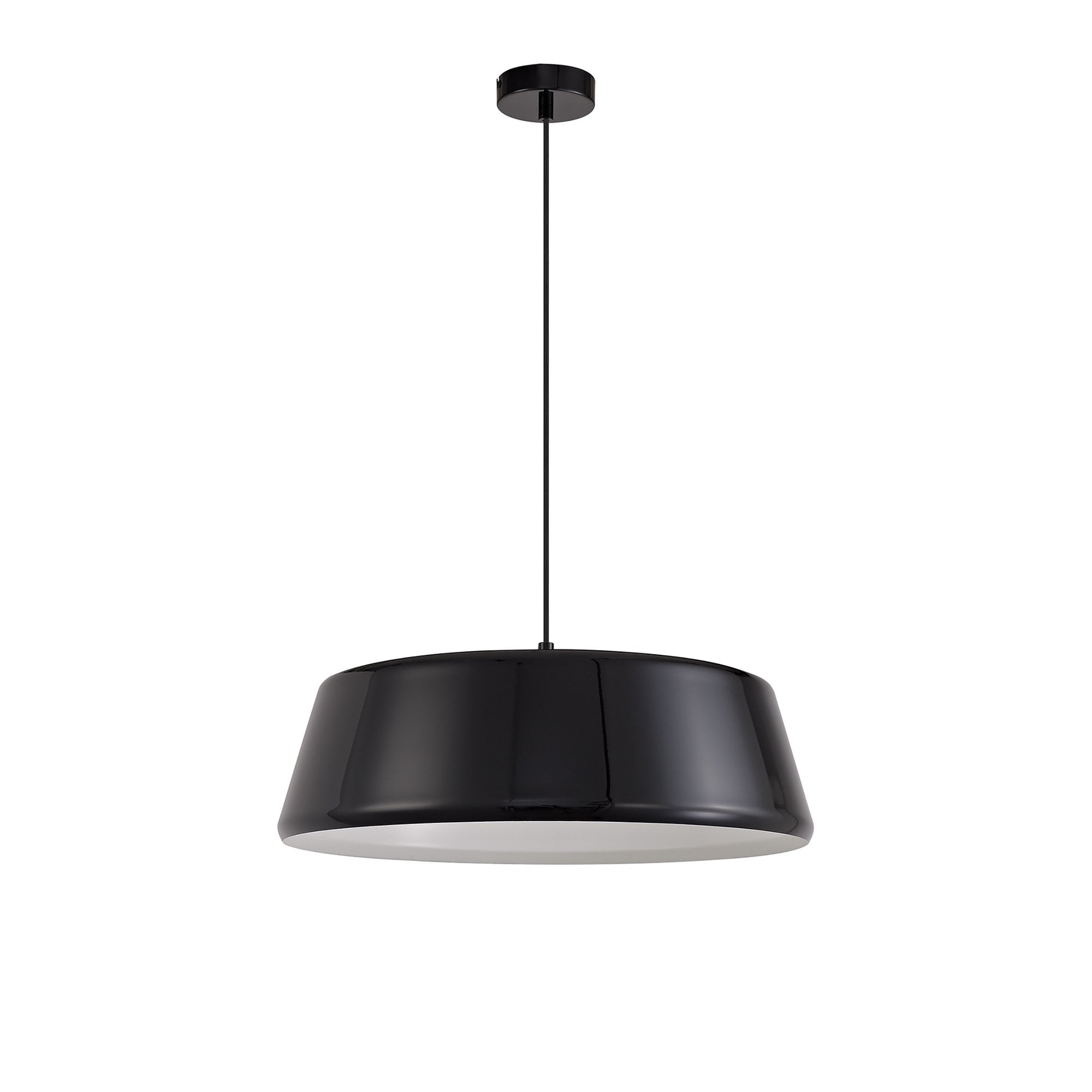 NL75979 Kedra Single Large Pendant 1 Light Adjustable Gloss Black/Gloss White
