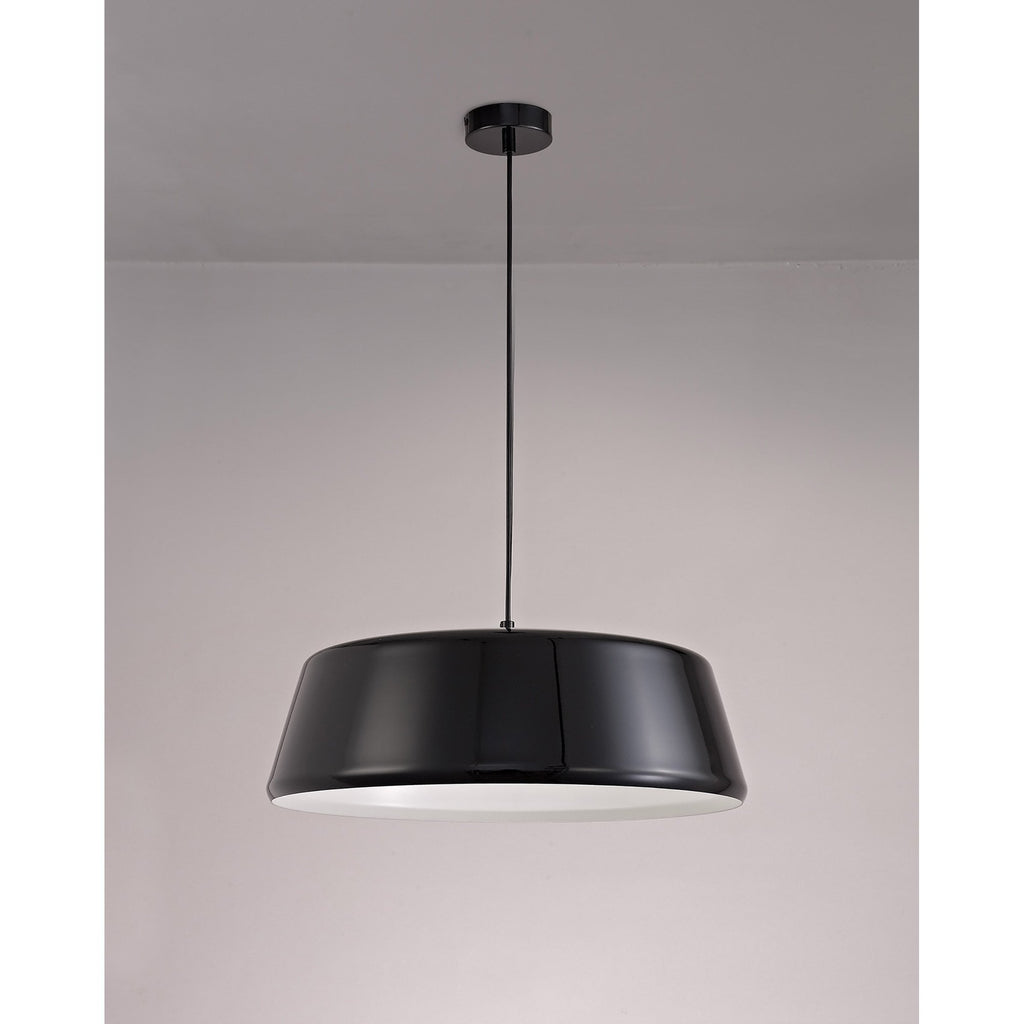 NL75979 Kedra Single Large Pendant 1 Light Adjustable Gloss Black/Gloss White