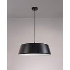 NL75979 Kedra Single Large Pendant 1 Light Adjustable Gloss Black/Gloss White