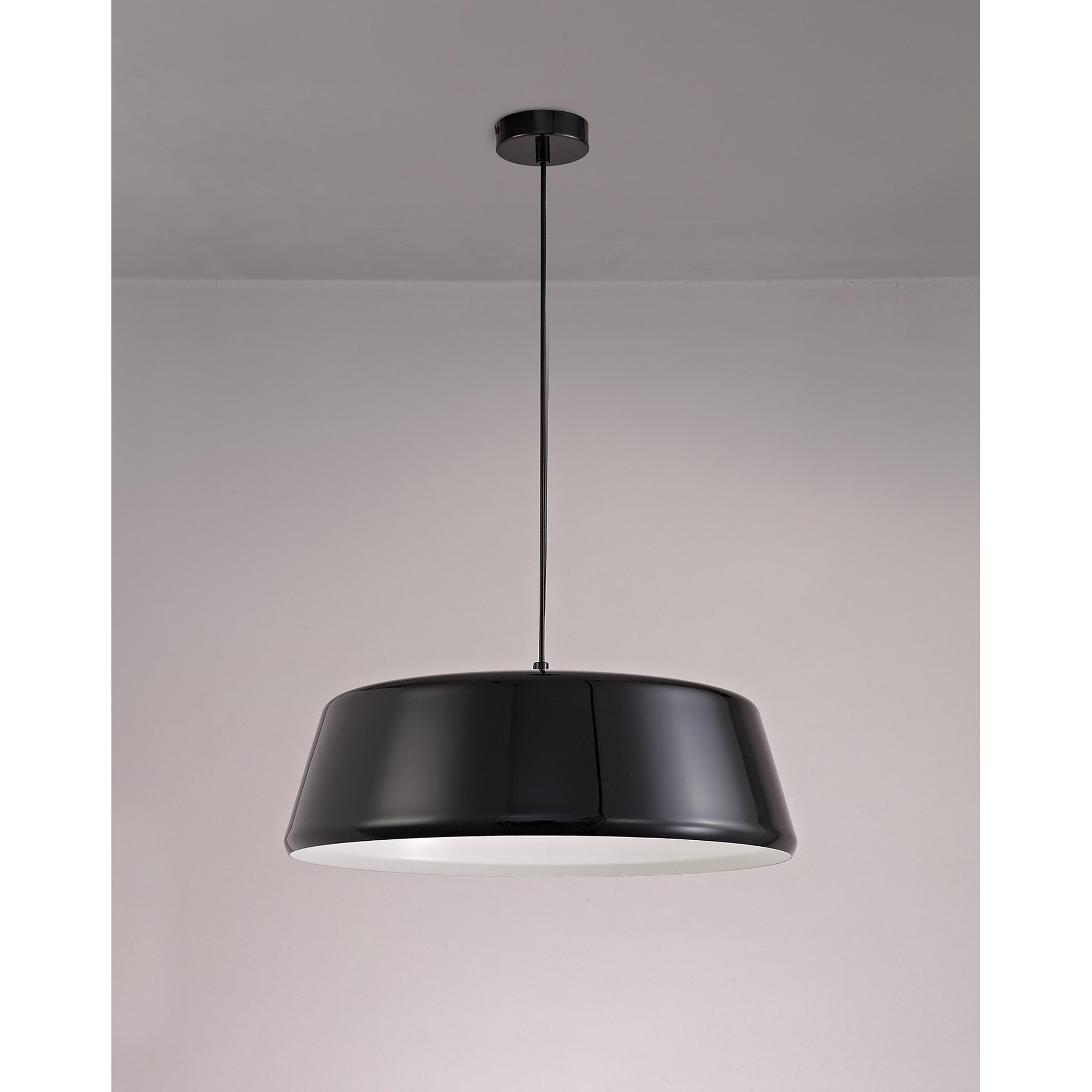 NL75979 Kedra Single Large Pendant 1 Light Adjustable Gloss Black/Gloss White