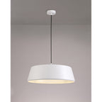 NL75989 Kedra Single Large Pendant 1 Light Adjustable Gloss White/Gloss White