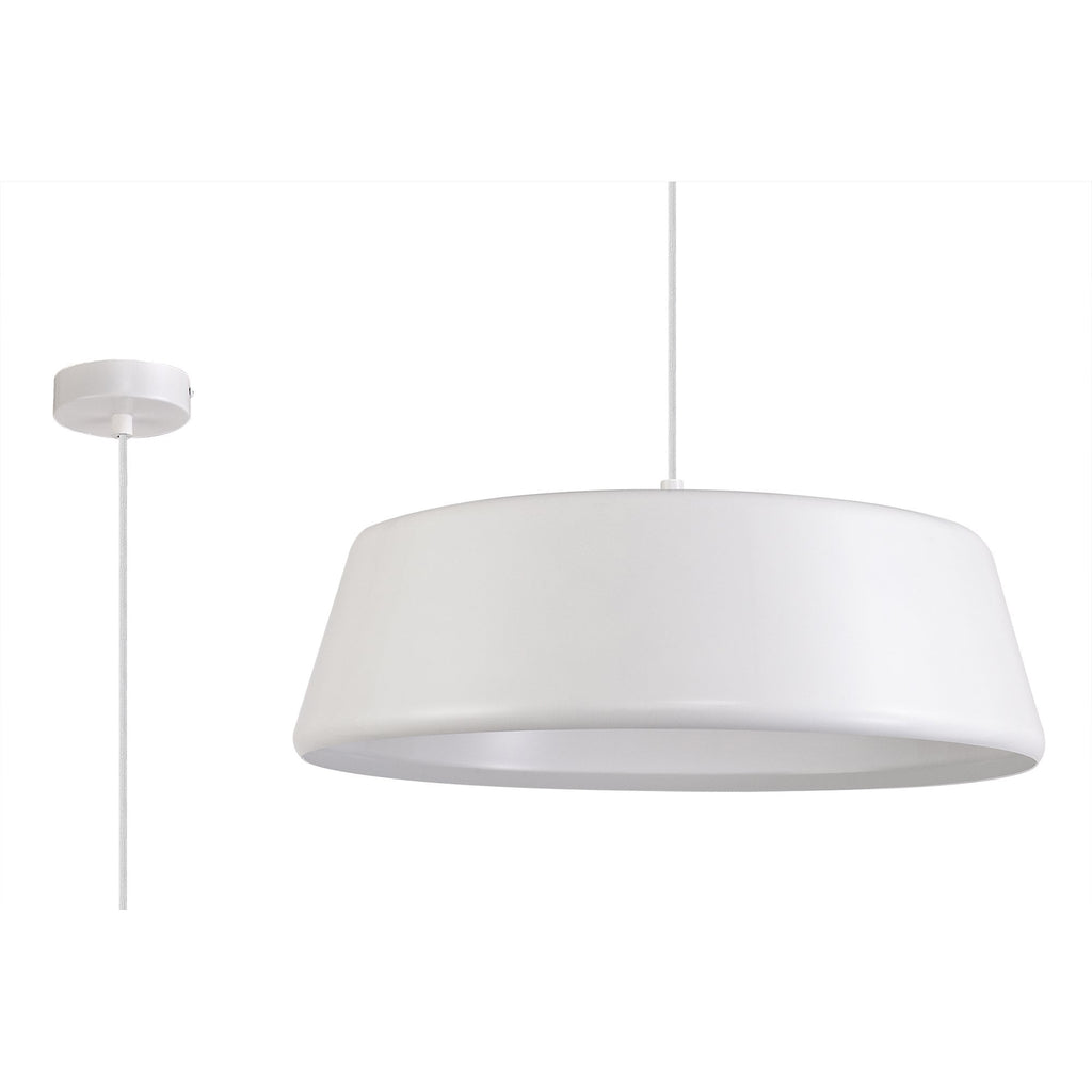 NL75989 Kedra Single Large Pendant 1 Light Adjustable Gloss White/Gloss White