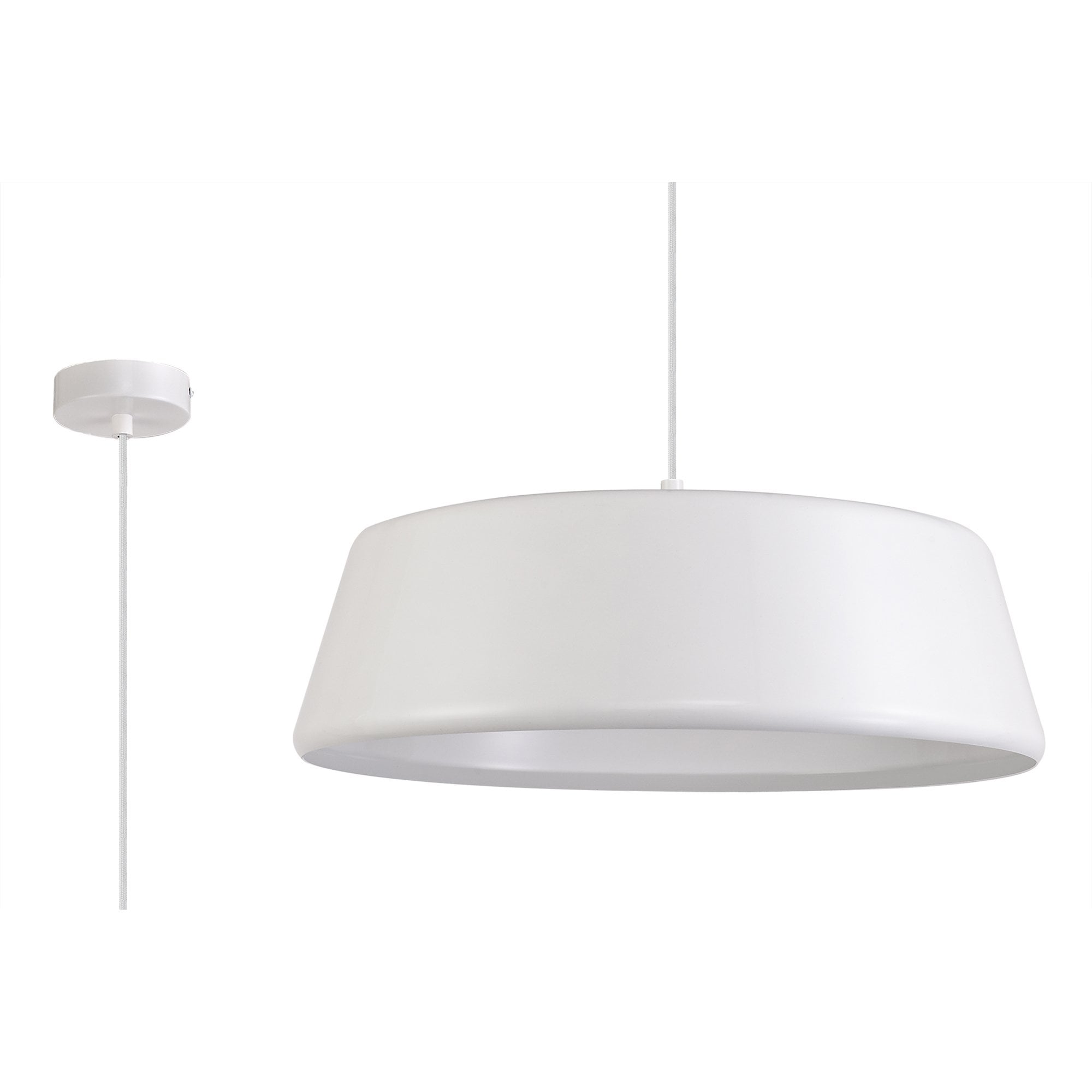NL75989 Kedra Single Large Pendant 1 Light Adjustable Gloss White/Gloss White