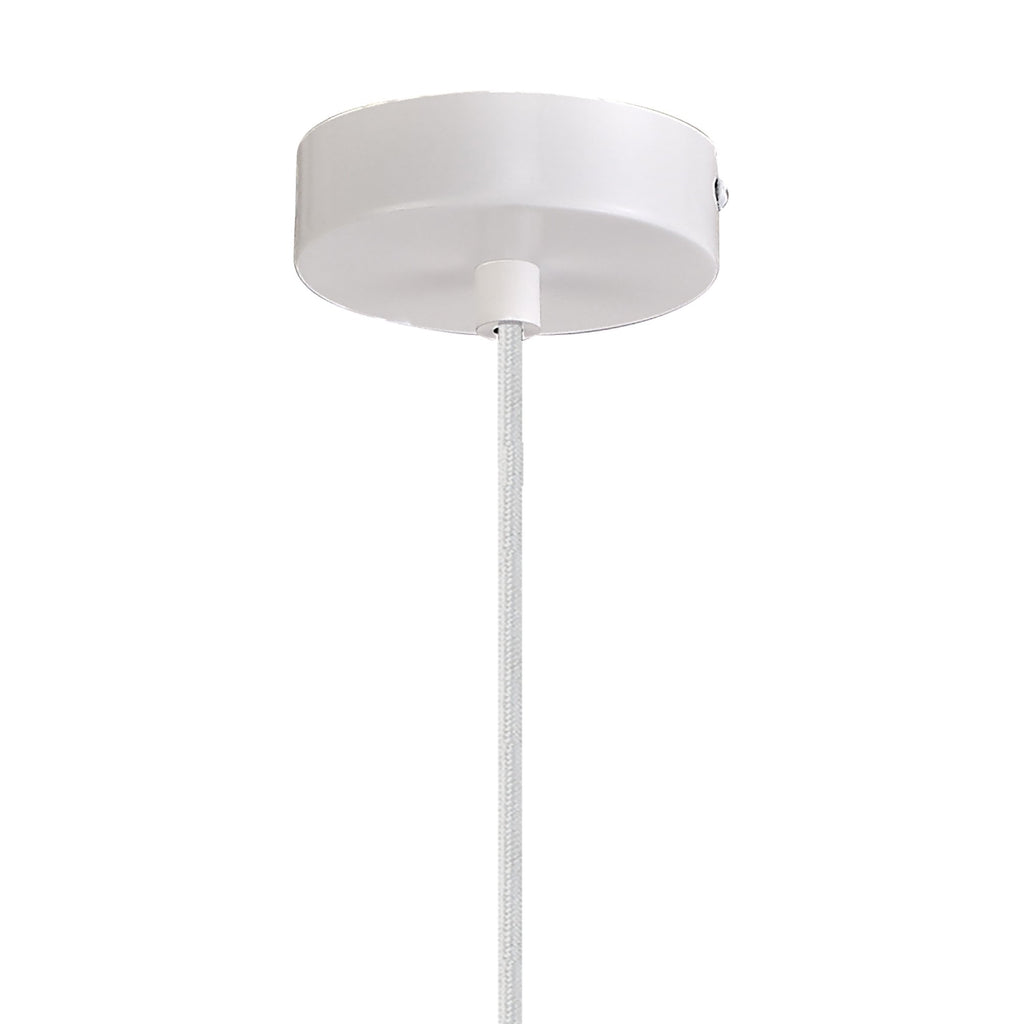 NL75989 Kedra Single Large Pendant 1 Light Adjustable Gloss White/Gloss White