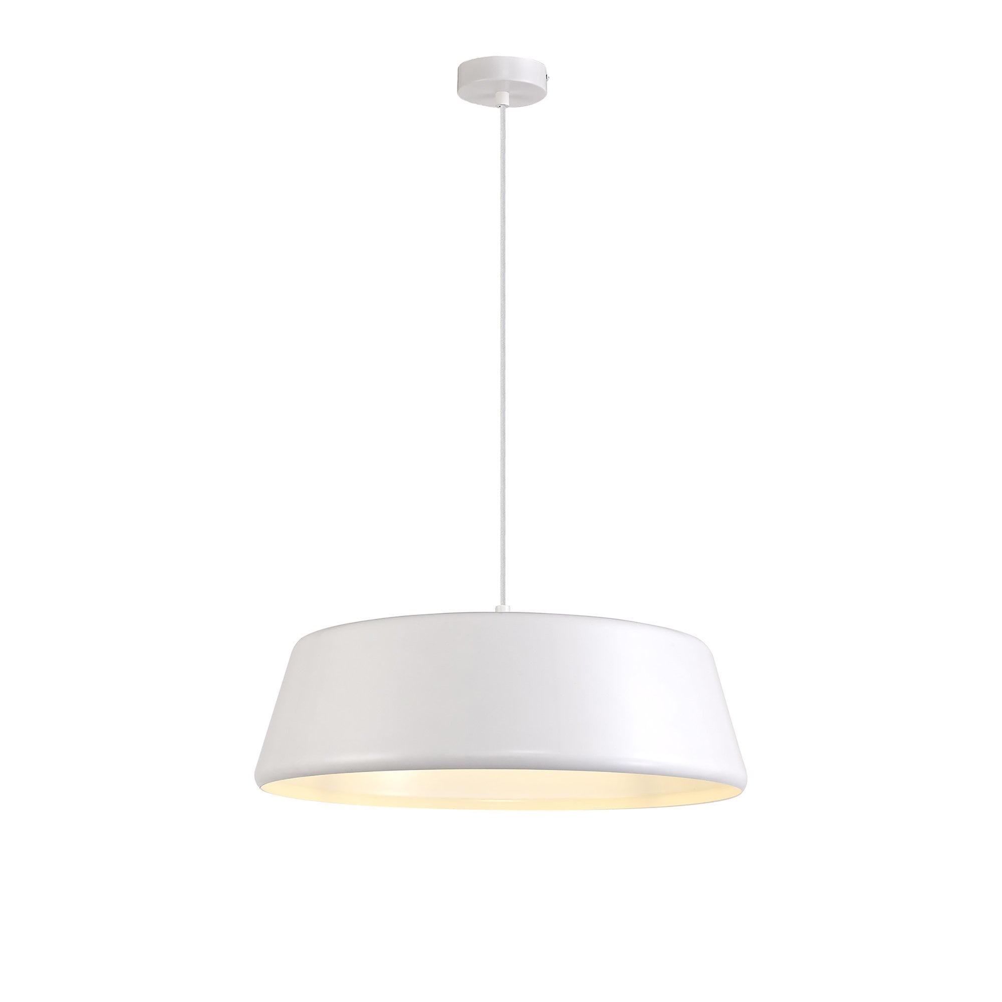 NL75989 Kedra Single Large Pendant 1 Light Adjustable Gloss White/Gloss White