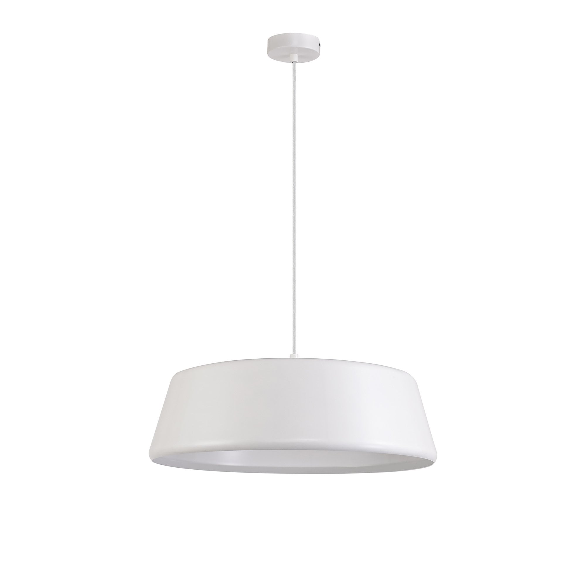NL75989 Kedra Single Large Pendant 1 Light Adjustable Gloss White/Gloss White