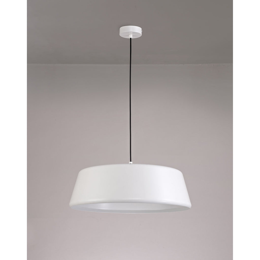 NL75989 Kedra Single Large Pendant 1 Light Adjustable Gloss White/Gloss White