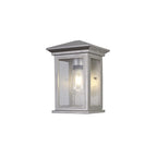 NL75609 Kemel Outdoor Flush Wall Lamp 1 Light Silver Grey/Clear Seeded Glass
