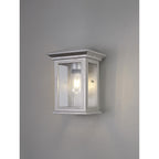 NL75609 Kemel Outdoor Flush Wall Lamp 1 Light Silver Grey/Clear Seeded Glass