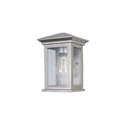 NL75609 Kemel Outdoor Flush Wall Lamp 1 Light Silver Grey/Clear Seeded Glass