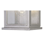 NL75609 Kemel Outdoor Flush Wall Lamp 1 Light Silver Grey/Clear Seeded Glass