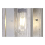 NL75609 Kemel Outdoor Flush Wall Lamp 1 Light Silver Grey/Clear Seeded Glass